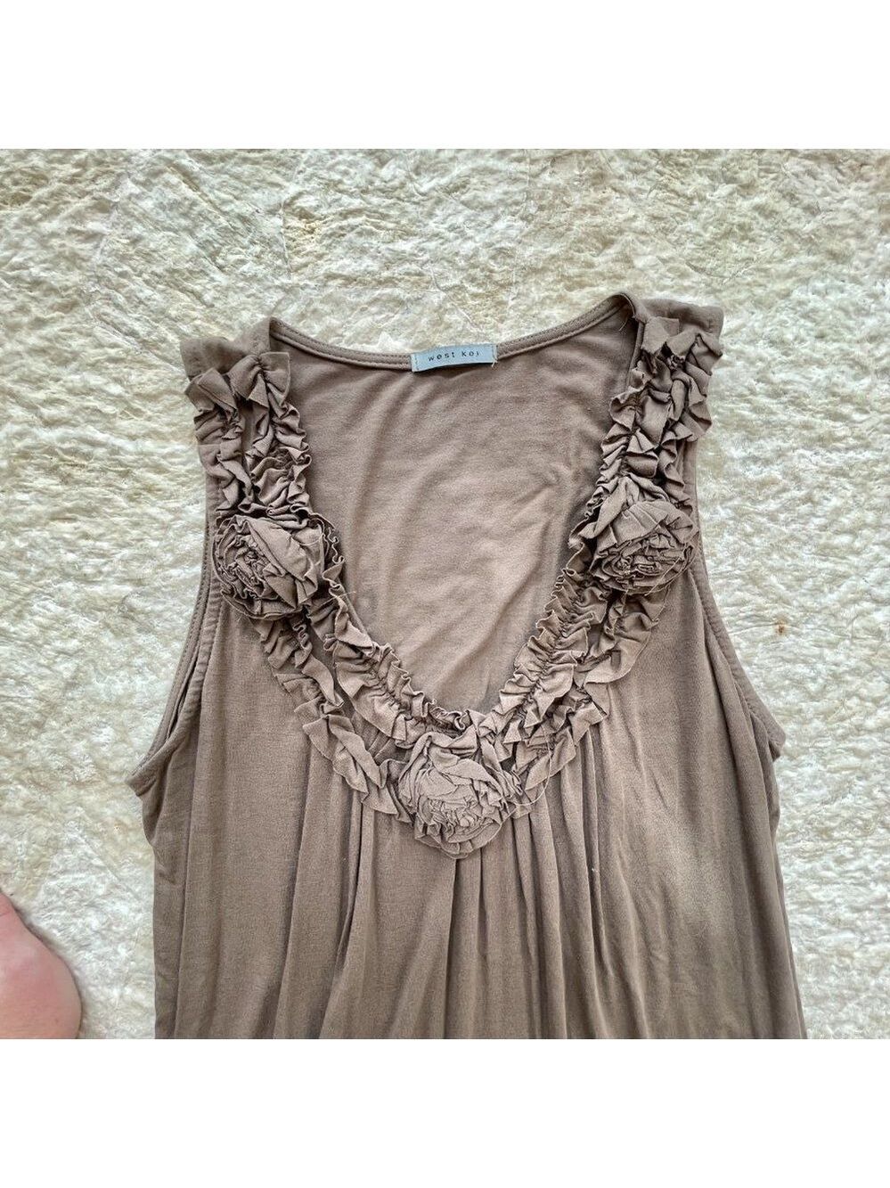West Kei Tank Top with Embellished Neckline, Size Medium - Picture 3 of 7